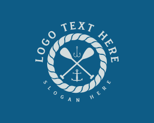 Rope - Paddle Oar Anchor logo design