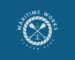 Paddle Oar Anchor logo design