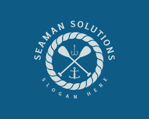 Paddle Oar Anchor logo design