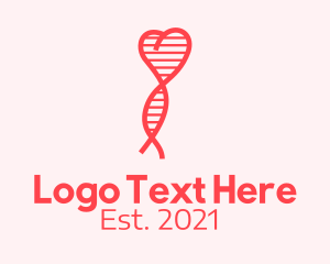 Biomedical - Heart DNA Strand logo design