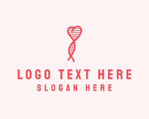 Minimalist - Heart DNA Strand logo design