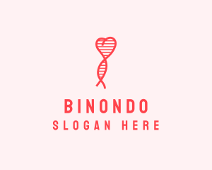 Genetic Code - Heart DNA Strand logo design