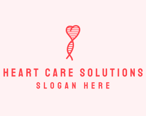 Heart DNA Strand  logo design