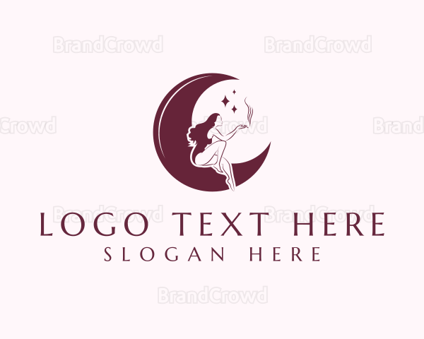 Smoking Woman Moon Logo