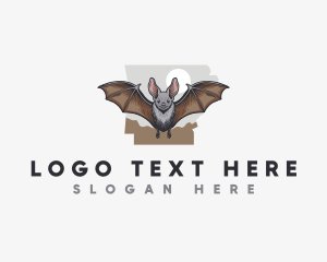 Ozark Big Eared Bat - Arkansas Wildlife Bat logo design