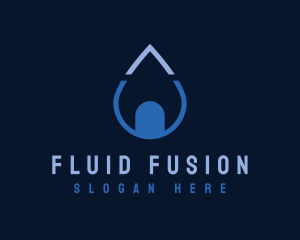 Water Droplet Sanitation logo design