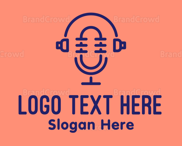 Podcast Mic Headset Logo