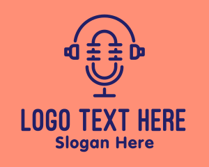 Audio Equipment - Podcast Mic Headset logo design