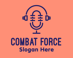 Music Store - Podcast Mic Headset logo design