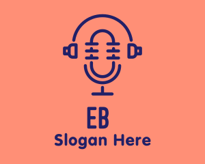 Podcast Mic Headset  logo design