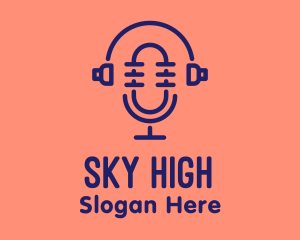 Music Player - Podcast Mic Headset logo design