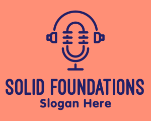 Music Shop - Podcast Mic Headset logo design