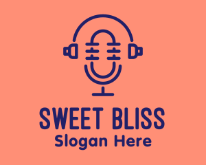 Podcast Mic Headset  logo design