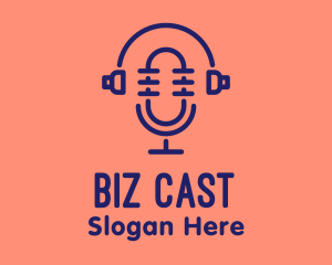 Podcast - Podcast Mic Headset logo design