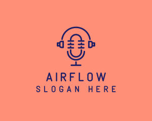 Podcast Mic Headset  logo design