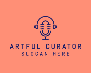 Podcast Mic Headset  logo design