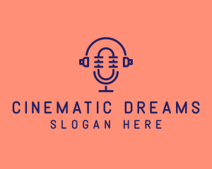 Podcast Mic Headset  logo design