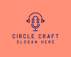 Podcast Mic Headset  logo design