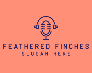 Podcast Mic Headset  logo design