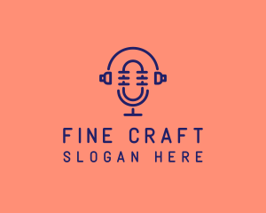 Podcast Mic Headset  logo design