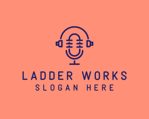 Podcast Mic Headset  logo design