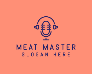 Podcast Mic Headset  logo design