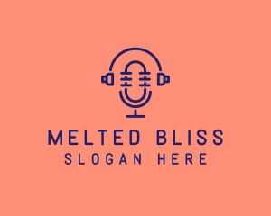 Podcast Mic Headset  logo design