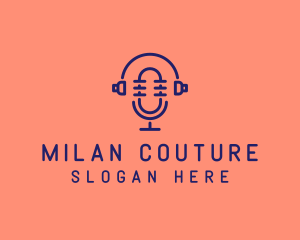 Podcast Mic Headset  logo design