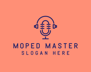 Podcast Mic Headset  logo design