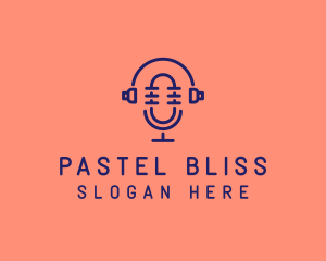 Podcast Mic Headset  logo design