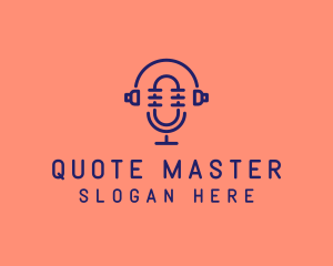 Podcast Mic Headset  logo design