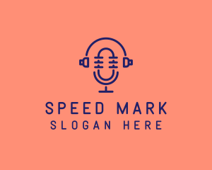 Podcast Mic Headset  logo design