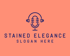 Podcast Mic Headset  logo design