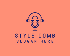 Podcast Mic Headset  logo design