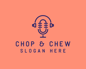 Podcast Mic Headset  logo design