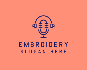 Podcast Mic Headset  logo design