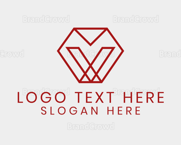 Modern Geometric Letter V Logo