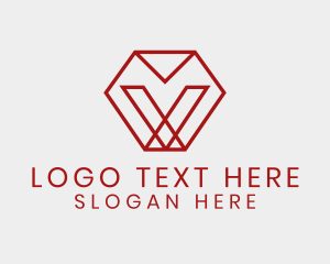 French Alps - Modern Geometric Letter V logo design