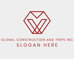 Modern Geometric Letter V Logo