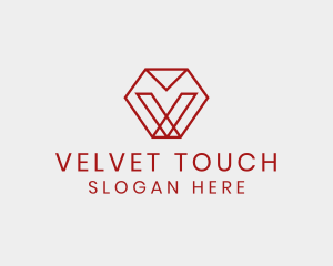 Modern Geometric Letter V logo design