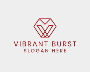 Modern Geometric Letter V logo design