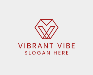 Modern Geometric Letter V logo design