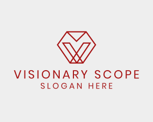 Modern Geometric Letter V logo design