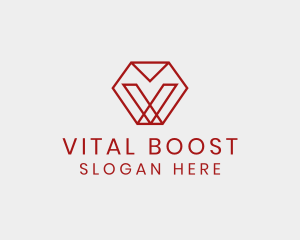 Modern Geometric Letter V logo design