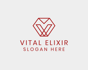 Modern Geometric Letter V logo design