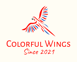 Wild Flying Parrot logo design