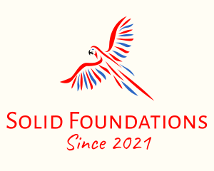 Animal Sanctuary - Wild Flying Parrot logo design