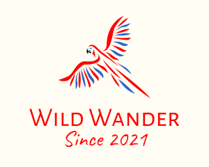 Wild Flying Parrot logo design