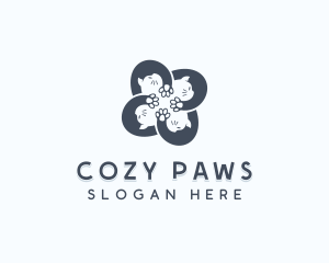 Pet Grooming Cat logo design