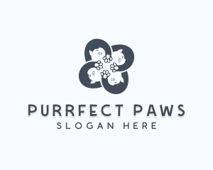 Pet Grooming Cat logo design